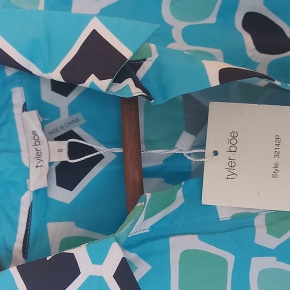 NWT Tyler Boe Novelty Sunglasses Print Popover Tunic Top 100% Cotton Size Small - Picture 4 of 8